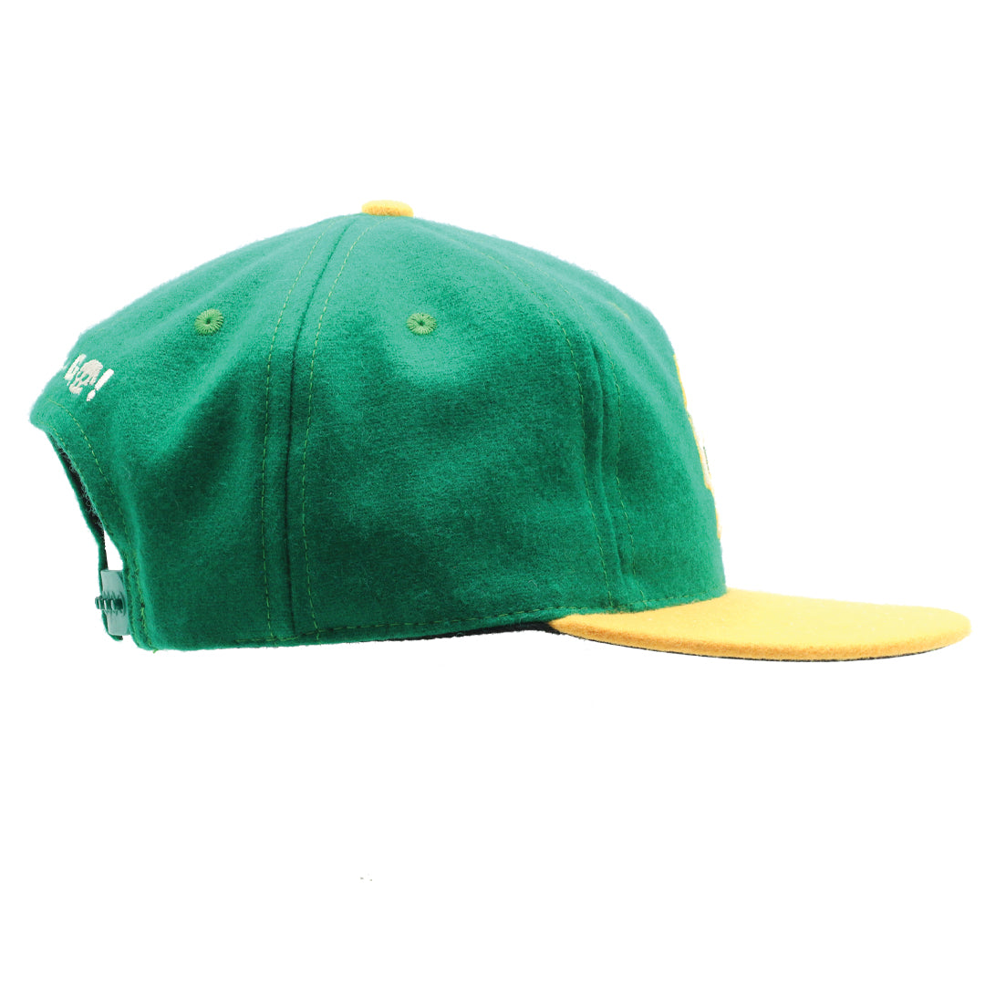 1-2-3-4 Go! Logo Green & Gold (Oakland Pride) Wool Cap