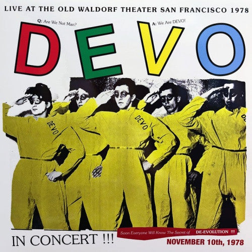 Used Vinyl: Devo "Live At The Old Waldorf 1978" LP