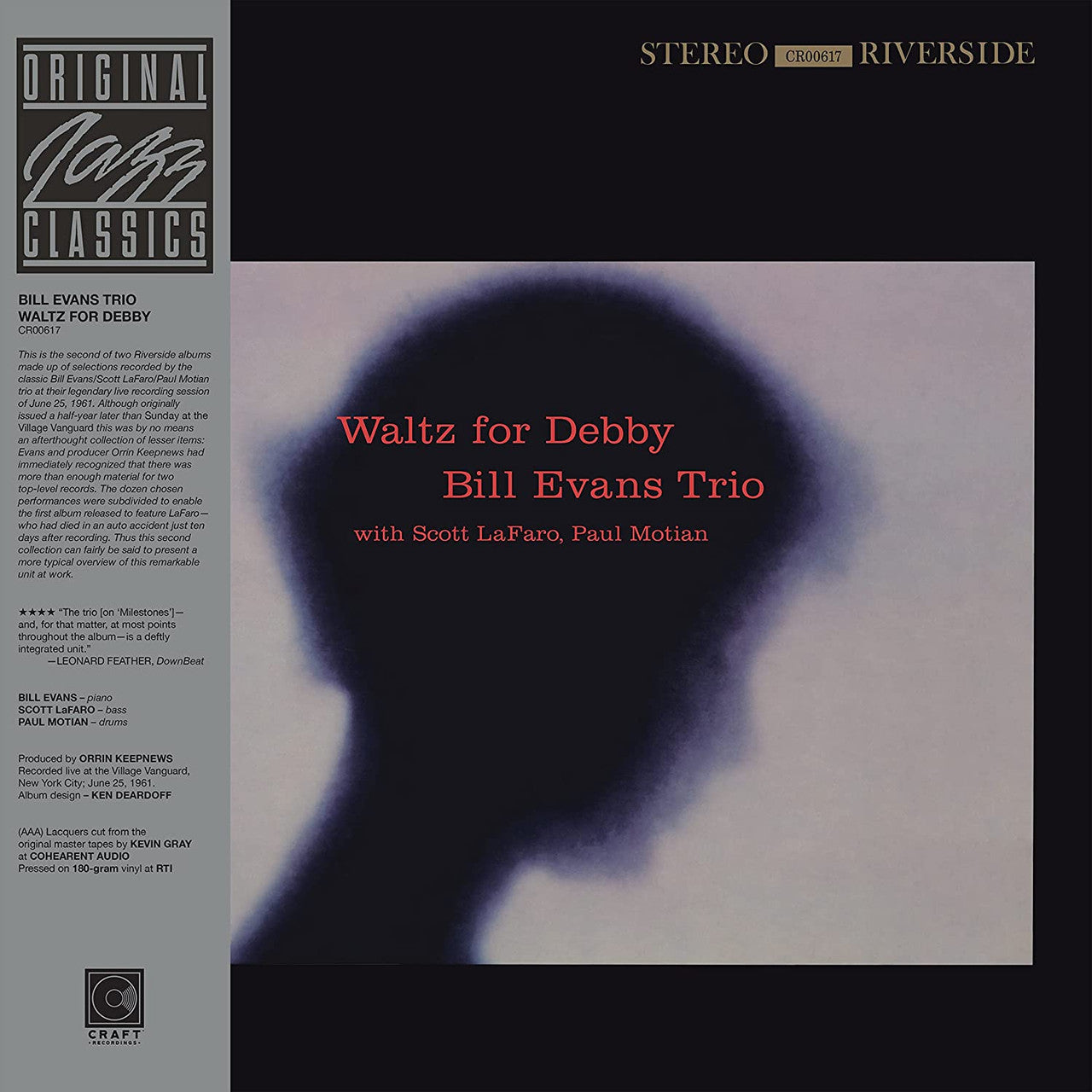 Bill Evans Trio "Waltz For Debby" Original Jazz Classics Series LP