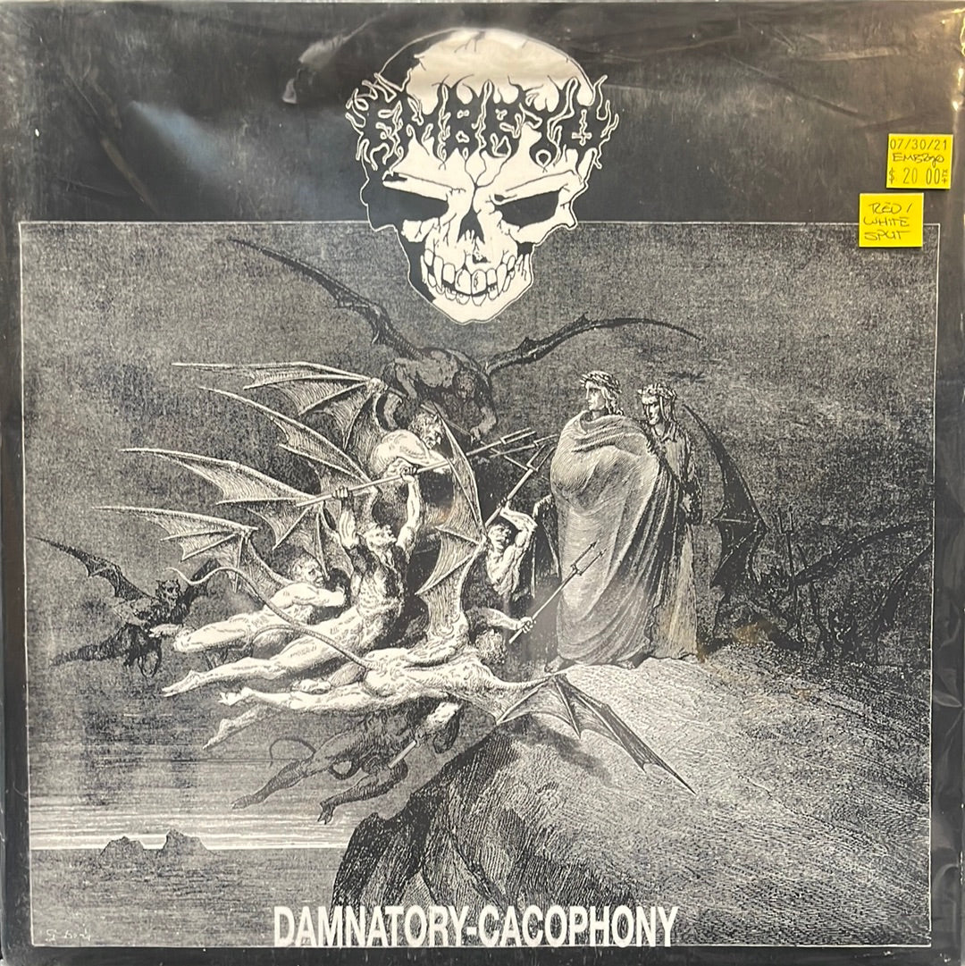 USED VINYL: Embryo (2) / Stigmata (9) “Damnatory-Cacophony / Deceived Minds” LP (Red/ White Split Vinyl)