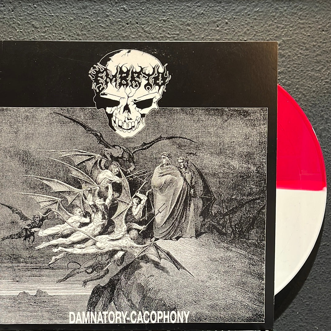 USED VINYL: Embryo (2) / Stigmata (9) “Damnatory-Cacophony / Deceived Minds” LP (Red/ White Split Vinyl)