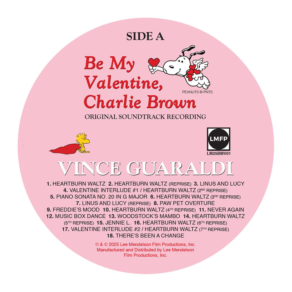 Pre-Order: Vince Guaraldi "Be My Valentine, Charlie Brown" OST 50th Anniversary Extended Edition LP (Heartburn Red Color Vinyl)