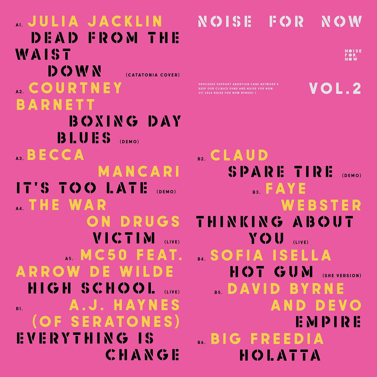 Various Artists "Noise For Now: Volume 2" LP (Opaque Magenta)