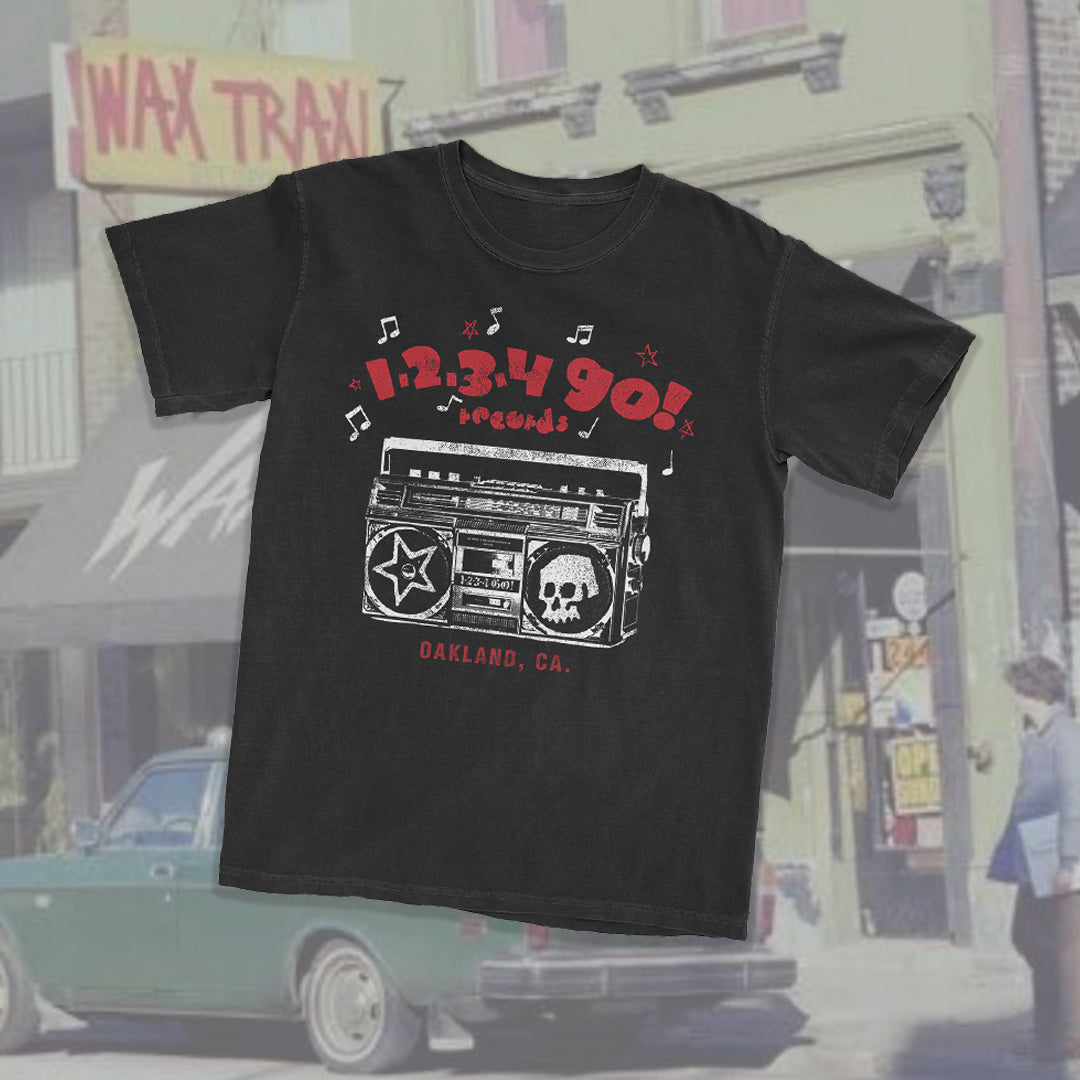 PRE-ORDER: 1-2-3-4 Go! Records "Wax Trax" Shirt