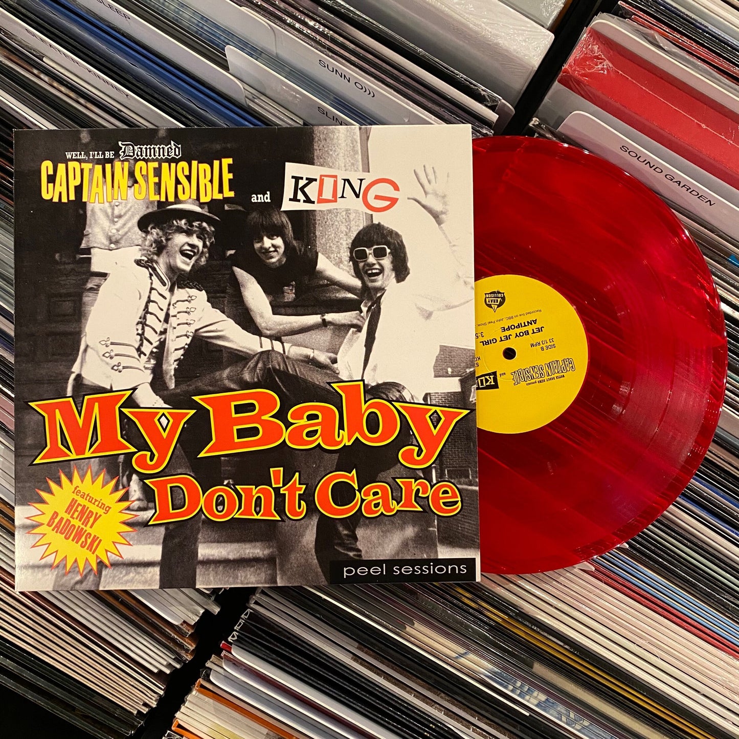 Captain Sensible &amp; King "My Baby Don't Care" 10" RED
